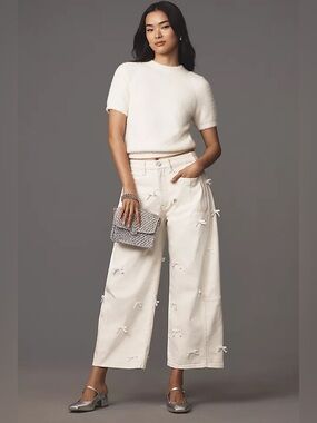 Pilcro Off-White High-Rise Jeans